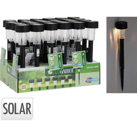 LAMPADA A ENERGIA SOLARE cm 18 x h.55 - col.assortiti