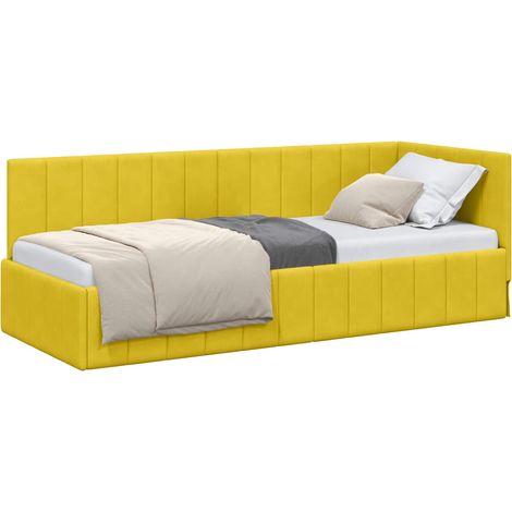 Maison Exclusive - Cornice del letto ad angolo Giallo 80 cm x 200 cm Velluto
