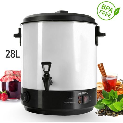 AREBOS Food Preserver Mulled Wine Kettle Warmer Incl Thermostat 2500W 28L