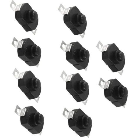 Boutons de lampe torche 1712-KD, 30 V CC, 1 A, 2 broches, lot de 10