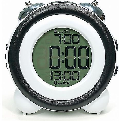 Réveil Sonore Puissant Sans Tic Tac, À Piles, Avec Fonction Snooze, Double Alarme Et Veilleuse LED Pour Table De Nuit (1/5)