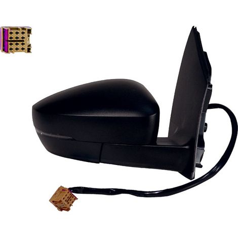 Rétroviseur électrique droit noir chauffant fiche carré Volkswagen Polo 5 2009-2010