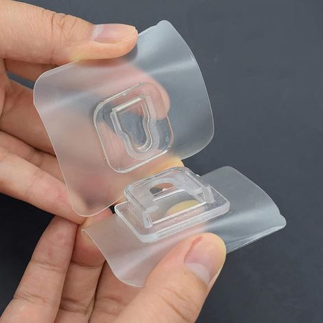 40 ganchos adhesivos de doble cara para colgar en la pared, ganchos autoadhesivos, adecuados para colgar en el baño, la cocina y la oficina. (1/3)