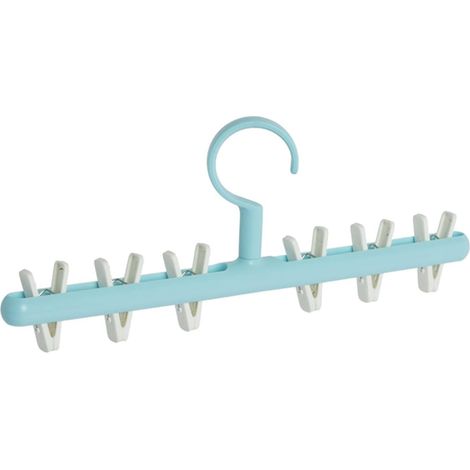 Porte-chaussettes rotatif à 360° avec 6 clips détachables (bleu gris),