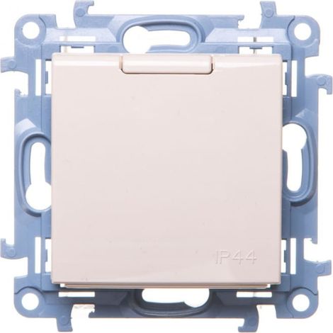 Simon 10 Einzelsteckdose ohne Dichtung, cremefarben, 16 A, 250 V, Schutzart IP44, CGZ1BU.01/41