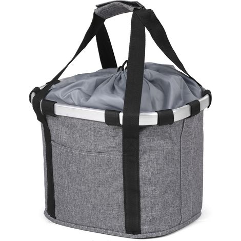 Panier vélo chien pliable amovible avec fixation guidon réglable, panier avant vélo démontable, montage rapide, gris (1/3)