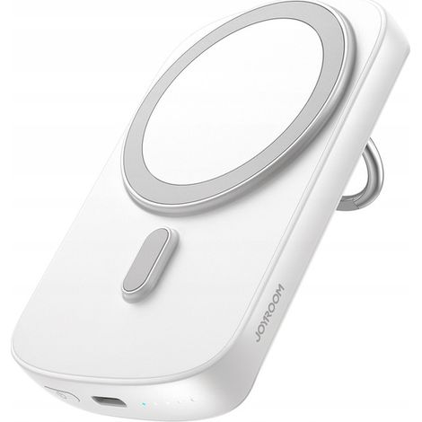 Powerbank avec chargeur à induction en anneau avec support jusqu'à 6000mAh 20W blanc (1/5)