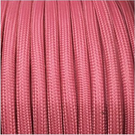 Fil Électrique Tissu Framboise 2x0,75mm² - Câble Électrique Textile de Qualité