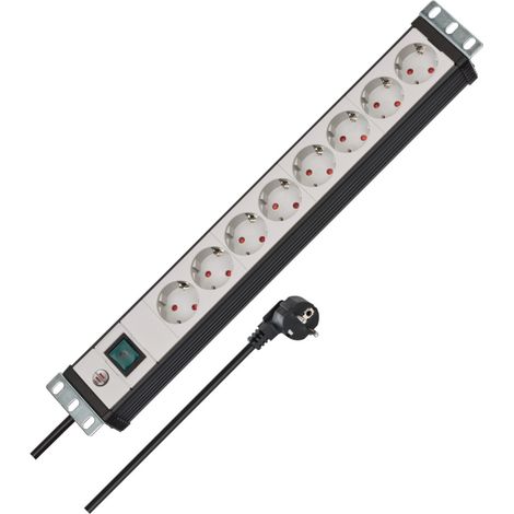 Brennenstuhl 1156057018 Steckdosenleiste 19 Zoll 8fach Schwarz, Lichtgrau Schutzkontakt 1 St. (1/5)