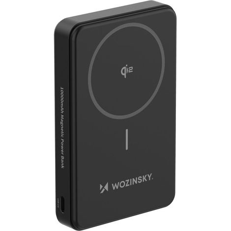Power Bank magnetico Qi2 da 10000 mAh con supporto USB-A USB-C 22,5 W PD - Nero