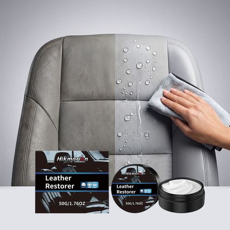 Crème d'entretien pour cuir automobile, pour l'intérieur de votre voiture. Forme un film protecteur qui prévient les taches, ravive et protège le cuir. – 50 g (1/5)