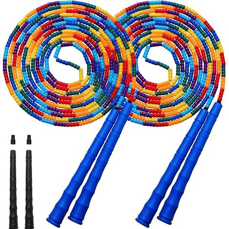 Corde à Sauter Double Dutch - 5 M - Réglable - Pour Enfants et Adultes - Convient à 5-6 Personnes - 2 Pièces (1/5)