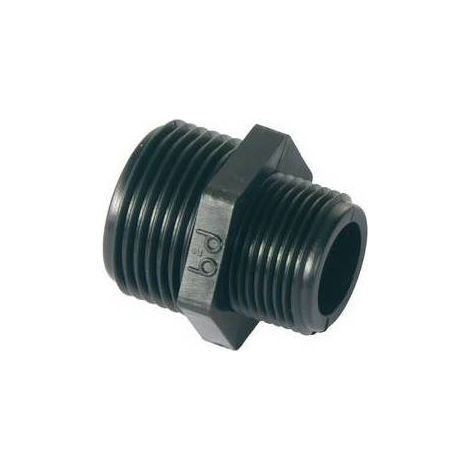 NIPPLES RIDOTTO IN PP NERO Misura: 3/4"X1/2"