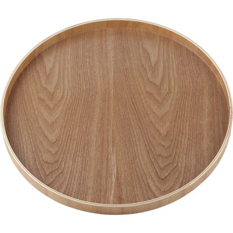 Rundes Serviertablett aus Massivholz für Tee, Kaffee, Snacks, Speisen, Präsentationsteller, Holztablett für Restaurants (1/5)