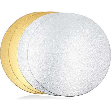 4 Plateau à gâteau 20 cm Carton 2 mm Argent et Or Pour transport pâtisserie (1/5)