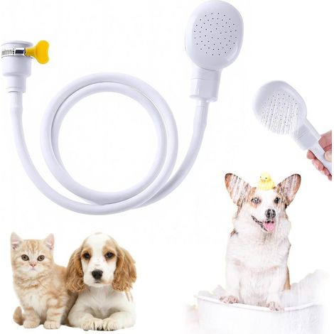 Robinet de douche et de baignoire, accessoire de douche comprenant un flexible de douche en caoutchouc à fixation simple et une douchette, accessoire de douche portable pour animaux de compagnie. (1/5)