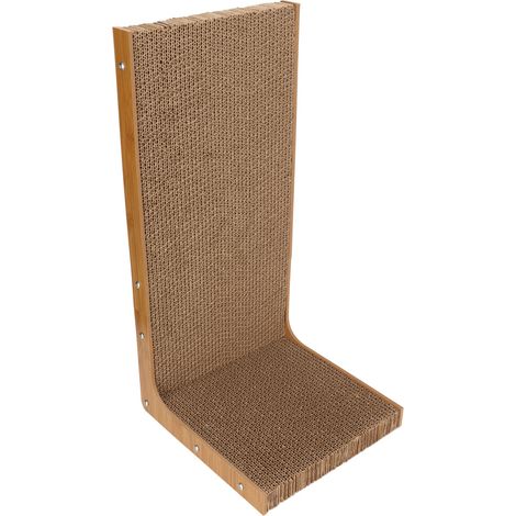 Griffoir pour chat, résistant aux griffures, à l'herbe à chat, en carton ondulé amusant, pour chats et chatons, petit modèle en L. (1/5)