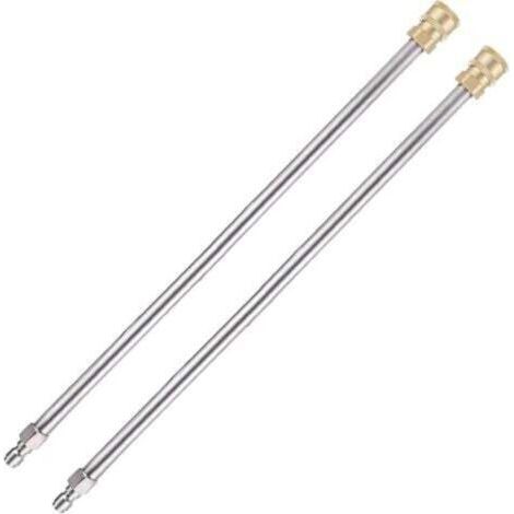 Lot de 2 rallonges pour nettoyeur haute pression, outils de nettoyage de gouttières, lance télescopique de rechange et buses de nettoyage de vitres.
