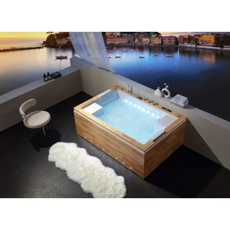 Vasca da Bagno Idromassaggio 180x120cm Wood , Full Optional Zueva