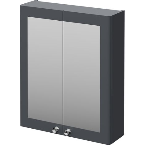 Wholesale Domestic Danbury Satin Anthracite 600mm Wall Mounted Mirrored Cabinet (1/5)