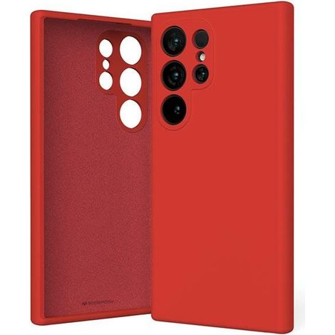Coque en silicone rouge Mercury pour Samsung Galaxy S24 Ultra