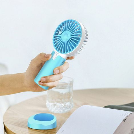 Irovami Mini-Ventilator, tragbar, USB-aufladbar – 3 Geschwindigkeitsstufen, 2400 mAh Akku, LED – Für Büro, Reisen, Outdoor (1/5)