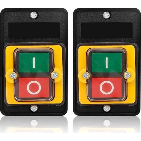 Bouton-poussoir étanche AC220V/380V 10A, 2 pièces, bouton-poussoir marche/arrêt, utilisé pour les équipements mécaniques, les machines textiles (1/5)