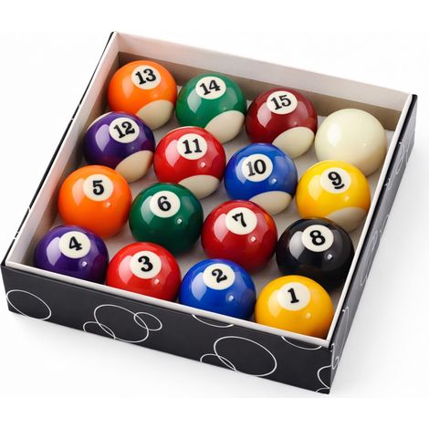 Oypla Full Size UK Regulation 16 Spots and Stripes Pool Ball Set 2"