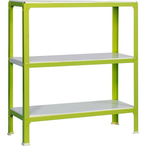 Simonrack Scaffale metallico verde e bianco con 3 ripiani