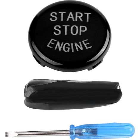 Couvercle de commutateur d'allumage de moteur de bouton de démarrage de voiture à une clé pour le fond de disque BMW E (noir) (1/5)