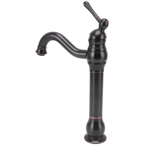 Robinet rétro en laiton de Style européen, contrôle facile, robinet d'eau à poignée unique avec tuyau d'eau chaude et froide (1/3)