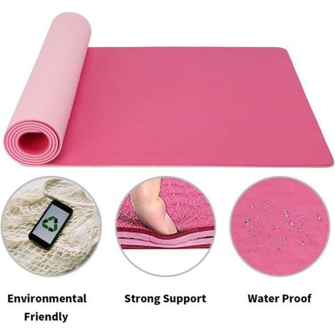 1 Tapis de yoga,TPE,antidérapant,6mm,sangle,fitness,pilates (1/4)