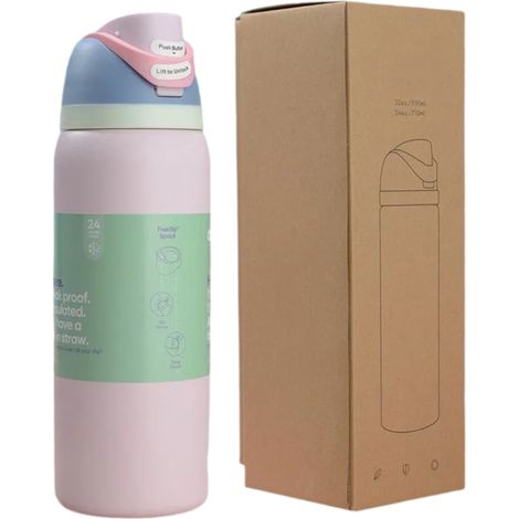 1 Gourde isotherme,Acier inoxydable 18/8,Couvercle FreeSip,Paille intégrée,946 ml,Sport et voyage (1/5)