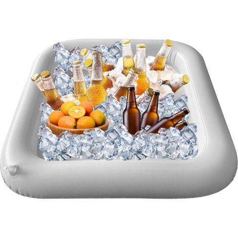 Plateau gonflable flottant pour boissons – Jus, bière, salade de fruits – Grande capacité pour piscine extérieure, plage, fête, spa (60×60cm) (1/5)