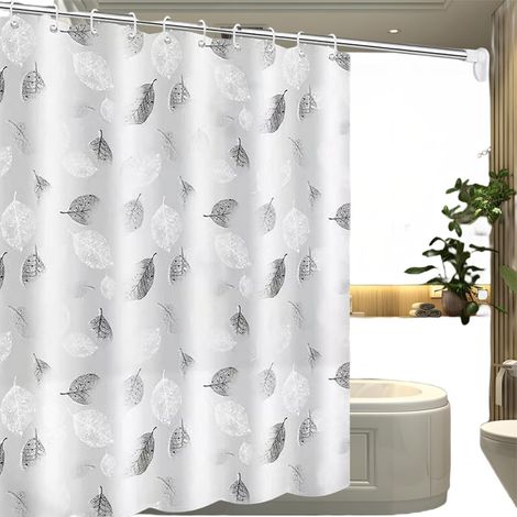 1 Rideau de Douche,Imperméable Polyester,Anti Moisissure,12 Œillets Métalliques,Crochets Inclus,Salle de Bain (1/5)