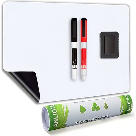 Tableau blanc magnétique A3+ 1 unité Surface PET résistante aux taches Pour réfrigérateur et bureau 50,7 x 33 cm (1/5)
