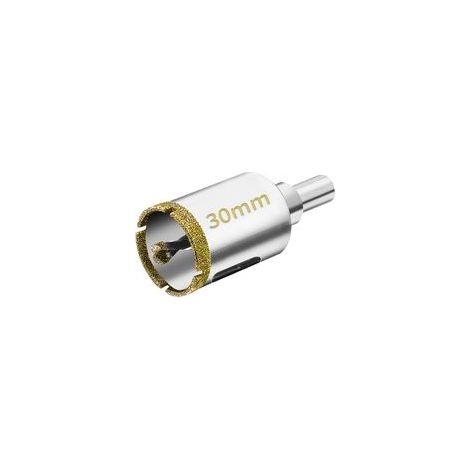 2 pièces Scie Cloche Diamantée 30 mm avec Foret Guidage de Centrage, Scie Cloche Carrelage avec revêtement diamant, Foret trépan Diamant pour verre, carrelage, céramique, marbre, granit