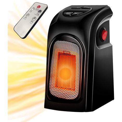 Space Heater, Small Space Heater, Electric Heater, With Remote Control, Fan Heater For Indoor Use, Suitable For Office, Home, Bedroom, 400w, 50hz/60hz