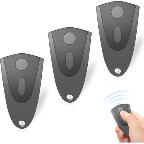 Gate Remote Control Compatible with Novoferm Novotron 502 MAX43-2 512 MIX43-2, 433.92MHz, Gate and Garage Door Remote, 2 Channels, Black, Pack of 3 (1/4)
