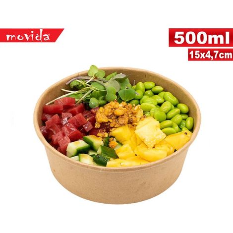 Set 25 Pezzi Coppette Insalatiere Take Away Monouso 500 ml 15 x 5 cm