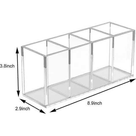 Acryl-Stiftehalter mit 4 Fächern, transparenter Make-up-Pinselhalter (1/5)
