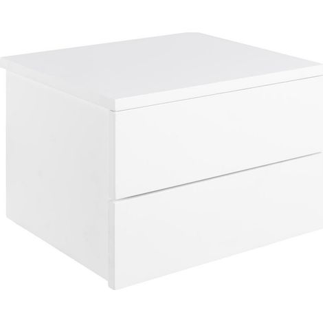 Mesilla de noche Norsica 644, Blanco, Número de cajones: 2, Número de puertas: 0, 25x37x32cm, MDF