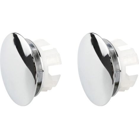 Spülbecken-Überlaufabdeckung – 2-teilig – Edelstahl und ABS – 32 mm Durchmesser – Für 22 bis 24 mm Abflusslöcher – Küche, Bad, WC (1/5)