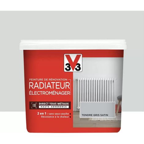 Peinture De Rénovation V33 Radiateur Électroménager Tendre Gris 0,75 L (1/3)