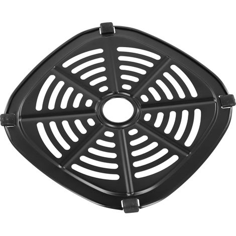 Griglia per friggitrice ad aria in acciaio inox con protezione in gomma, cottura uniforme senza superficie, lavabile in lavastoviglie, nero, 20,8 x 20,8 cm