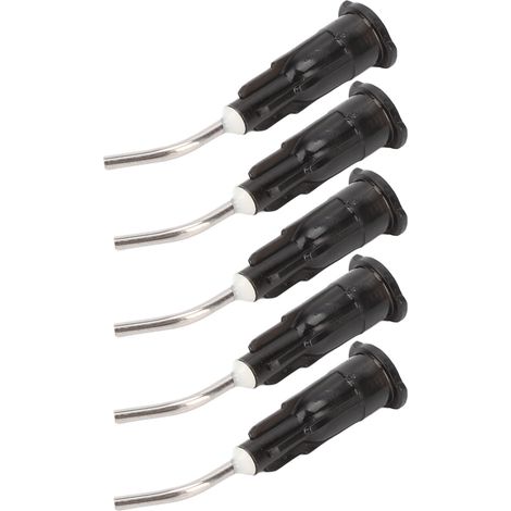 100 embouts d'aiguilles d'irrigation dentaires pré-courbés jetables, accessoires de rechange noirs 20G (1/5)