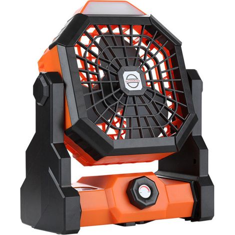 Vtizikl Ventilateur et brumisateur extérieur, rotation à 270°, avec lumière LED et crochet de suspension, ventilateur de bureau à faible bruit fonctionnant sur batterie de 7800 mAh (1/4)