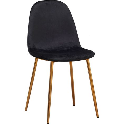 Sillas Comedor - Silla Golden Teok Terciopelo - Negro