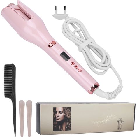 Bigoudis rotatifs automatiques fer à friser en forme de rose portable pour cheveux, lisseur boucleur 110‑240V prise UE (1/5)