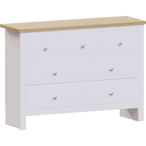 Arlington 7 Drawer Chest of Drawers Bedroom Storage Furniture, White (1/5)
